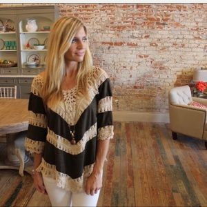 Olive crochet tunic